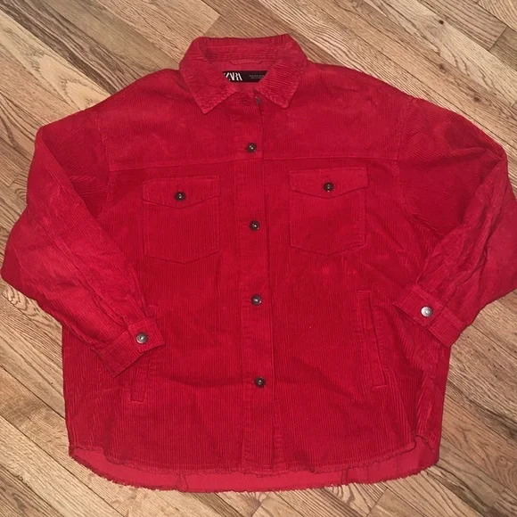 ZARA Corduroy Oversized Shacket Size Medium - Picture 8 of 13
